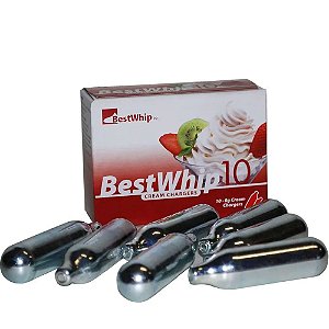 Cápsula de Gás para Garrafa Chantilly BestWhip Caixa com 10 unidades