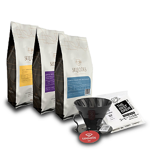 Kit 3x Cafés Especiais Seleções + V60 Waals + FiltrosThe Best Brew