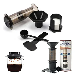 Cafeteira Portatil Aeropress Café Expresso Kit C/ 350 Filtro