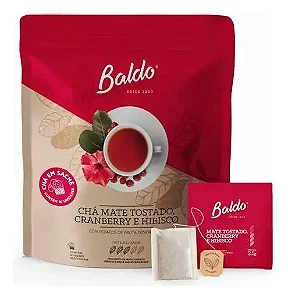 Chá Mate Tostado com Hibisco E Cranberry Infusão Baldo 10 saches