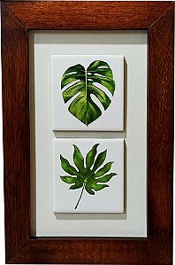 Quadro decor madeira - Folhas