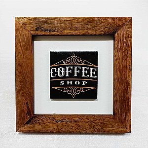 Quadro decor madeira - Coffee Shop