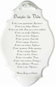 Placa - Oração da Vida