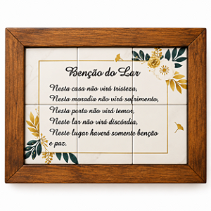 Quadro de azulejo - Bênção do lar