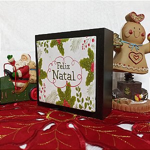 Cubo Preto Folhas Natal