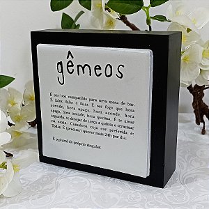 Cubo Preto e Branco Signo Gêmeos