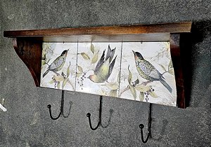 Prateleira de azulejo - Pássaros verdes