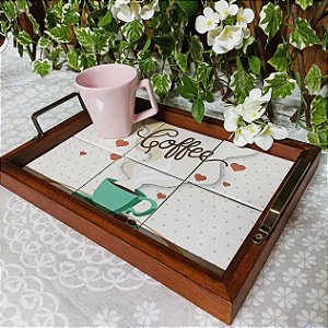Bandeja de Azulejo - Coffee Rosa