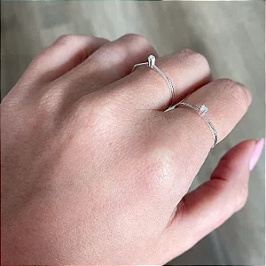 Solitário chuveirinho pedra zircônia