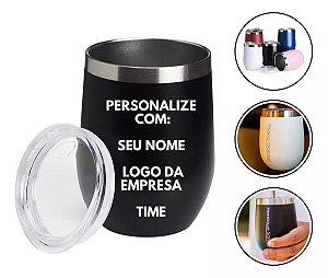 Copo Térmico com tampa cuia 320ml Gravado a Laser