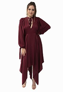 Vestido Midi Marsala Ellizabeth Marques