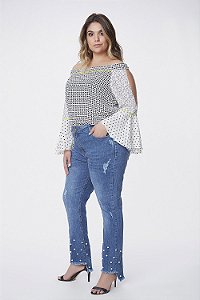 Calça Capri Jeans Plus Size