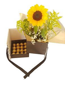 Box de Girassol + Ferrero Rocher 16 unds