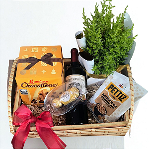 Cesta de Natal com Vinho