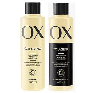 Shampoo e Condicionador OX Colágeno 600ml - Cabelos Porosos