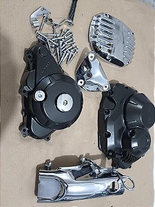 Kit tampas 160 2022/24 preta fosca com detalhes cromados