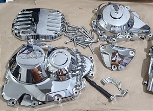 Kit tampas Broz/Fan/Titan/Start 160 2022 a 2024 original cromadas