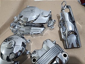 Kit de tampas 150 2014/2015 cromados com os parafusos e Peito