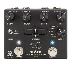 Pedal Slöer Stereo Ambient Reverb Walrus Audio Preto