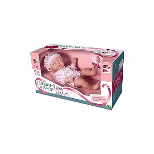 Boneca Bebê Reborn Anny Doll Baby com Macacão - Cotiplás