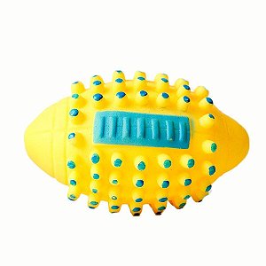 BRINQUEDO PET - BOLA DE RUGBY PONTILHADA DE BORRAC