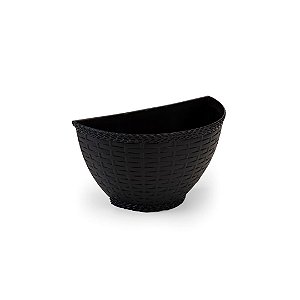 VASO DE PAREDE RATTAN PRETO
