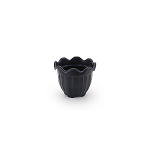 VASO FLOR REDONDO MINI PRETO