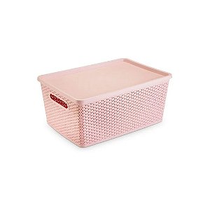 CESTO ORGANIZADOR RATTAN PEQ ROSA