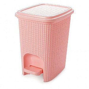 LIXEIRA C/ PEDAL TRAMA 7L ROSA