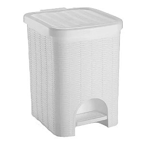 LIXEIRA VIME C/PEDAL 12L BRANCA