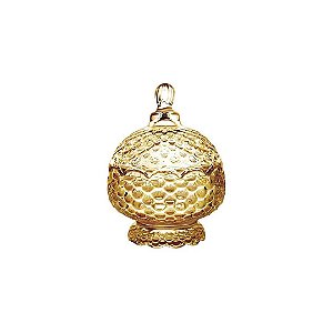 POTICHE DECORATIVO C/PE DE CRISTAL DE CHUMBO PINEAPPLE AMBAR 11x15cm