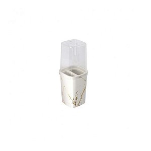 PORTA ESCOVA CLASSIC MARMORE BRANCO 380ML