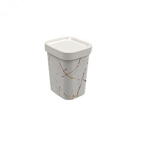 LIXEIRA CLASSIC MARMORE BRANCO 4,5L