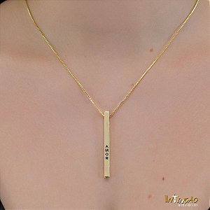 Colar dourado Sentimentos banhado a ouro 18k, semijoia