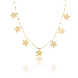 Colar Intuê estrela banhado a ouro 18k