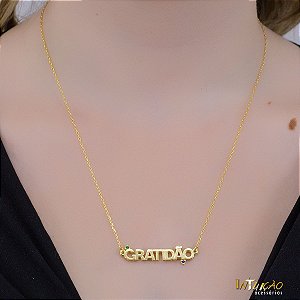 Colar Intuê Gratidão banhado a ouro 18k