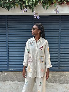 Camisa Oliva Areia