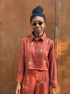 Camisa Curta Heart Terracota
