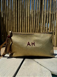 Bolsa Carteira Iniciais Dourada