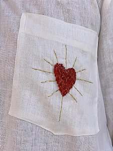 Camisa Bolso Heart Branca