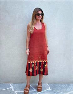 Vestido Bia Sutavola Terracota