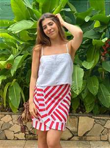 Saia Pareô Vermelha Listrada