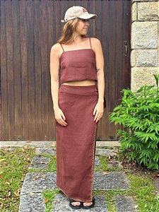 Saia Pareô Longa Chocolate