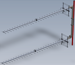 ANTENA YAGI DUPLA 415 - 450 MHz 20dBi 27 ELEMENTOS 2Y43017-27SG