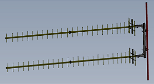 ANTENA YAGI DUPLA 360 - 400 MHz 17 dBi 27 ELEMENTOS 2Y38017-27SG