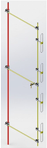 ANTENA ARRANJO COLINEAR DE DIPOLOS 164 - 470 MHz 6 dBi AD168-06C