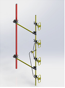 ANTENA ARRANJO COLINEAR DE DIPOLOS 440 - 470 MHz 6,0 dBi AD46006