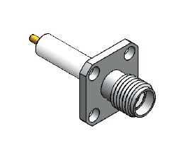 CONECTOR SMA FÊMEA RETO PAINEL BASE QUADRADA 12,70MM ISOLANTE DE 15,18 MM - AC032