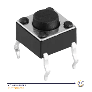 Chave Tactil 6x6x4,3mm 4t 180º - 100 Peças
