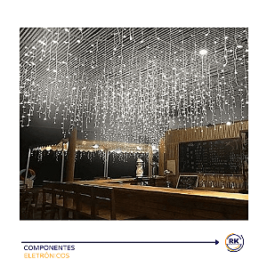 Cascata Branca Fria 400 Leds Fixo 220V